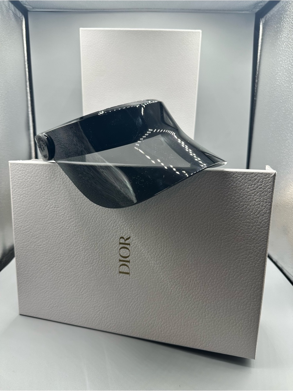Dior Glossy Black Patent Visor